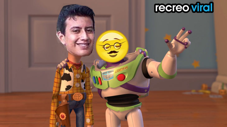 woody y buzz con caras de emojis y de sujeto