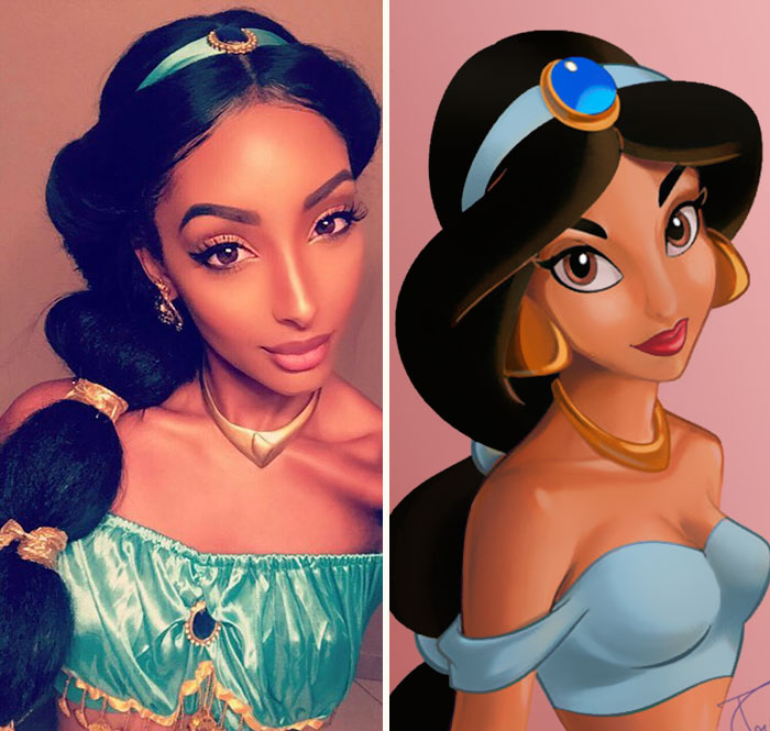 chica que luce como la princesa jasmine