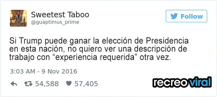 tuit trump ganó sin experiencia