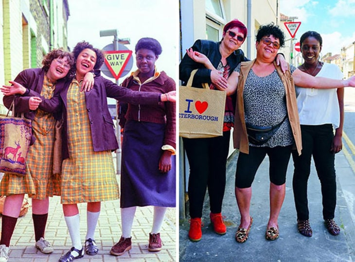 tres amigas recrean foto de su juventud