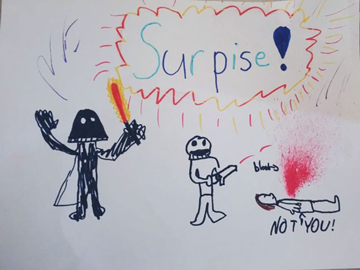 dibujo hecho por niños de star wars