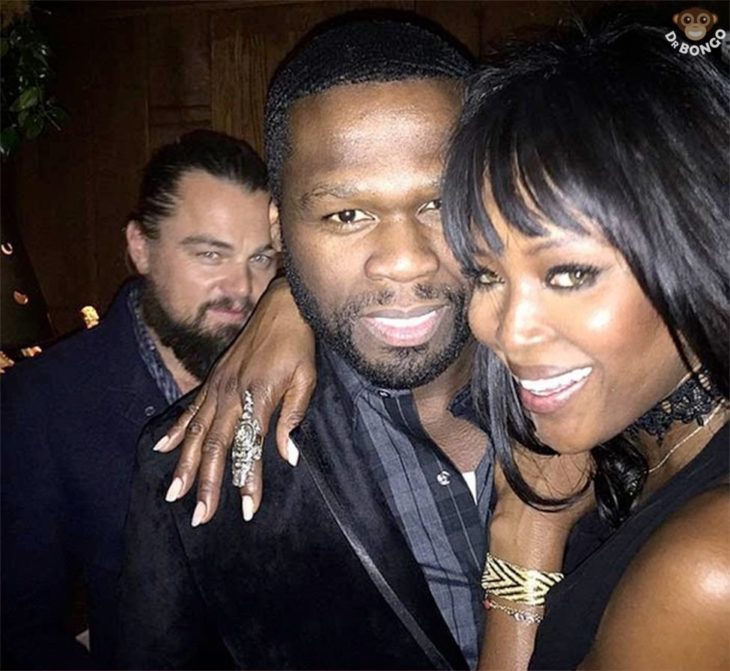 leonardo dicaprio en foto de naomi cambell y 50 cent