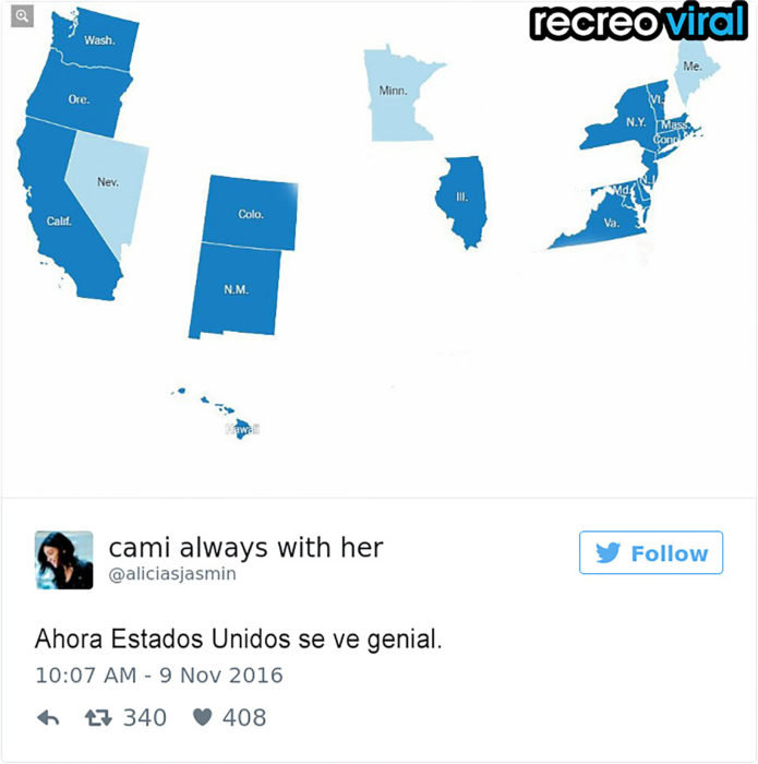 tuit donald trump mapa de estados unidos