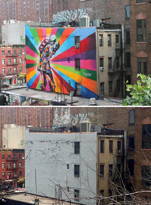 mural de el beso en nueva york 