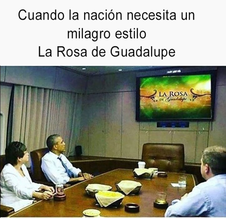 meme barack obama viendo la rosa de guadalupe