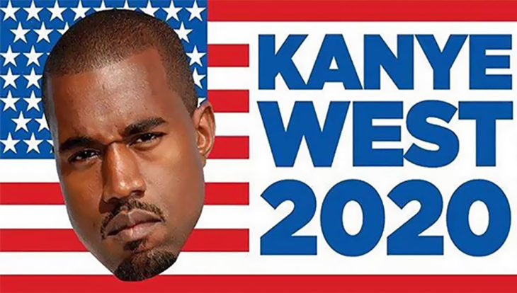 bandera de eua con el rostro de kanye west