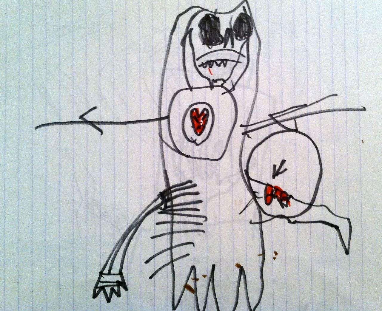 Dibujos hechos por niños que parecen de películas de miedo