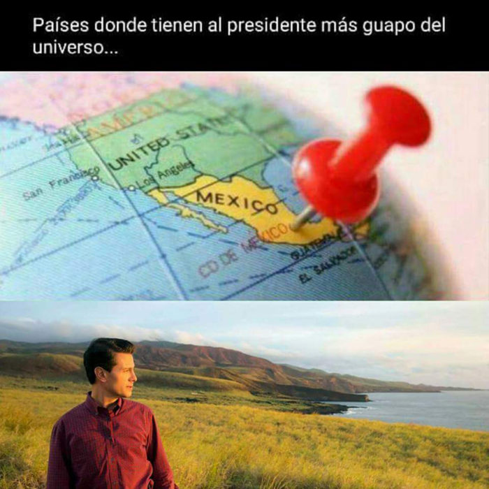 meme de peña nieto y un globo terráqueo 