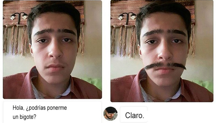 mástertroll pone bigote en chico