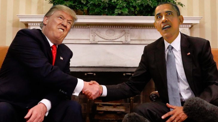 trump y obama photoshop haciendo expresiones raras