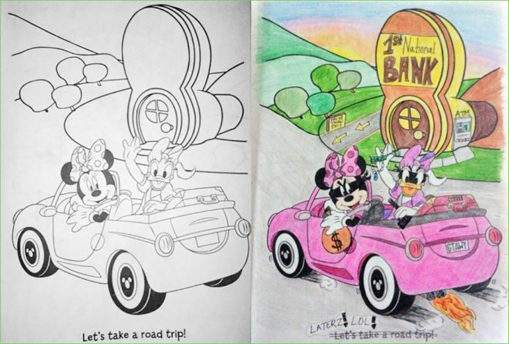 libro de colorear corrompido minnie y daisy criminales