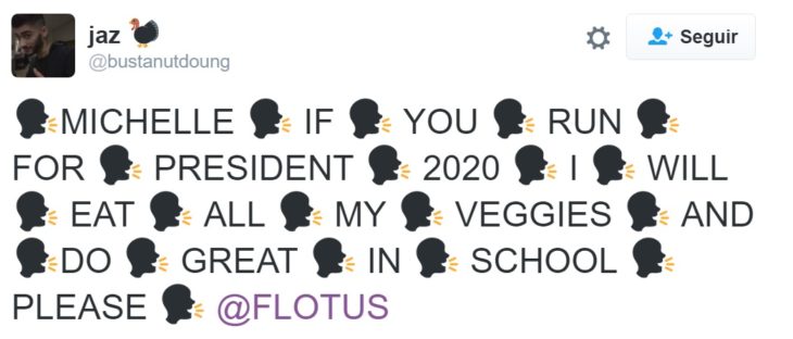 Tuit Michelle obama presidencia me como los vegetales