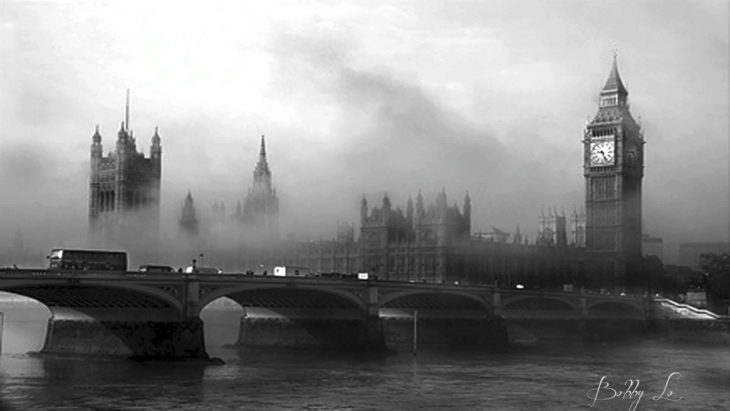 big ben londres en 1952 durante la niebla