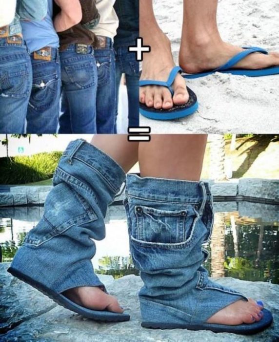 sandalias jeans
