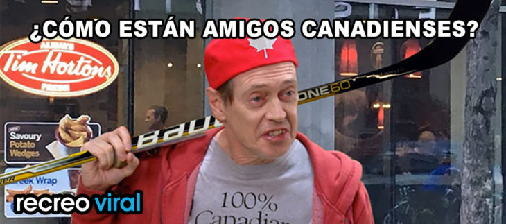 señor vestido con prendas que dicen canadá