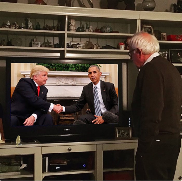 trump y obama photoshop jue viéndolo por la televisión