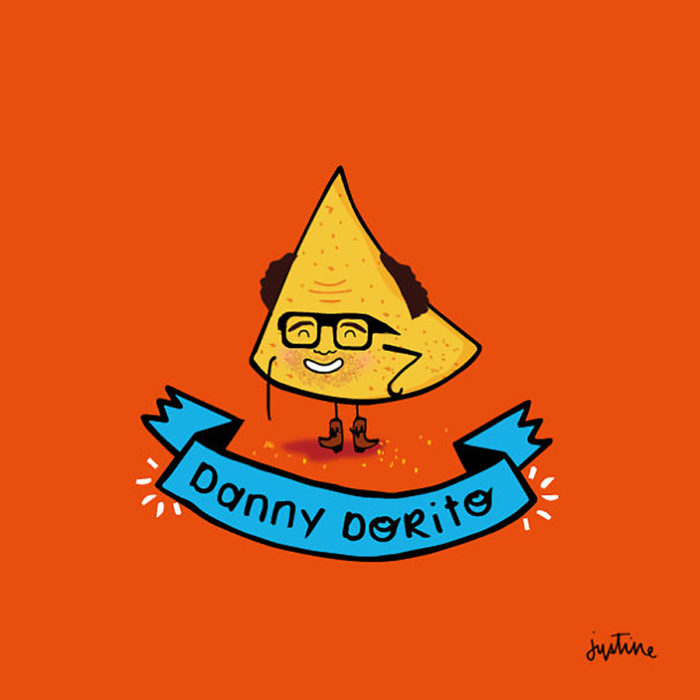 ilustración de un dorito con lentes 