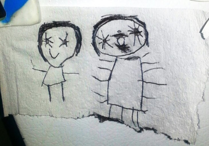 dibujo estilo película de miedo realizado por un niño