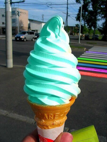 helado verde perfecto