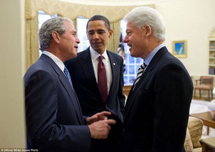 Obama con George Bush y Bill Clinton