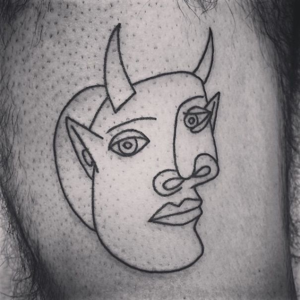 Tatuaje inspirado en Picasso - Diablo