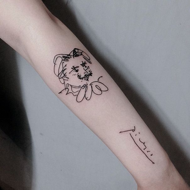 Tatuaje inspirado en Picasso - Albert Einstein