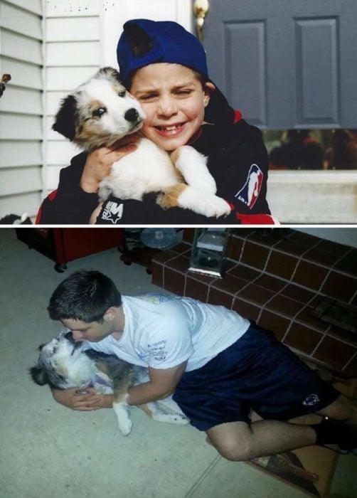 El antes y después de este niño y su perro