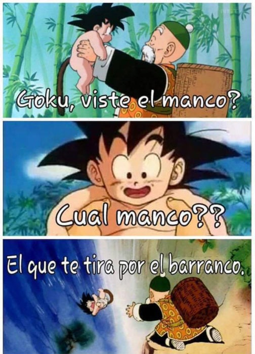 Gokú y el maestro Roshi 