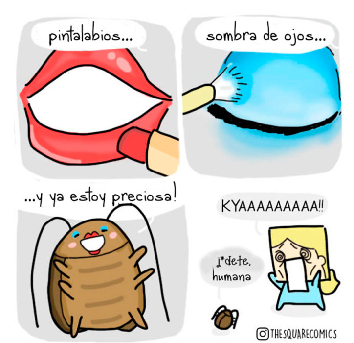 Una cucaracha maquillada