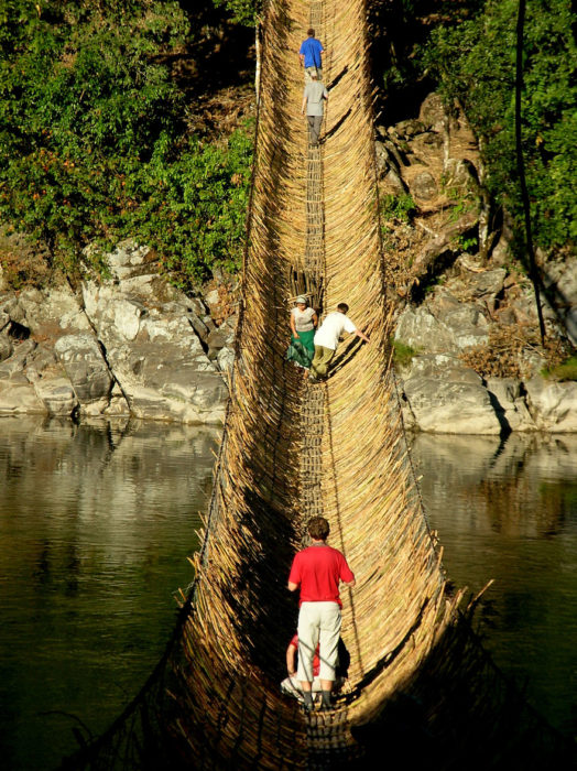 puente de bambú India