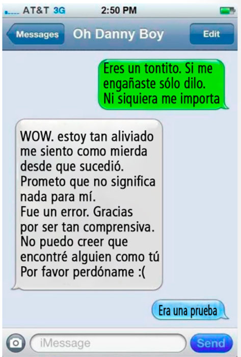 Mensajes de texto entre novios