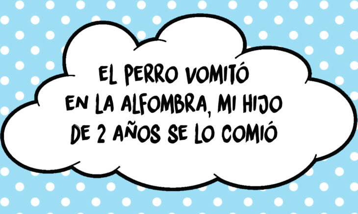 frase de un perro que vomitó comida y un bebé se lo comió