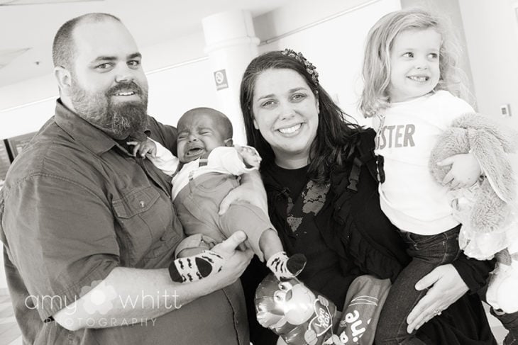 familia a blanco y negro