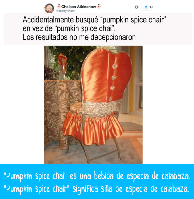 silla forrada con tela anaranjada