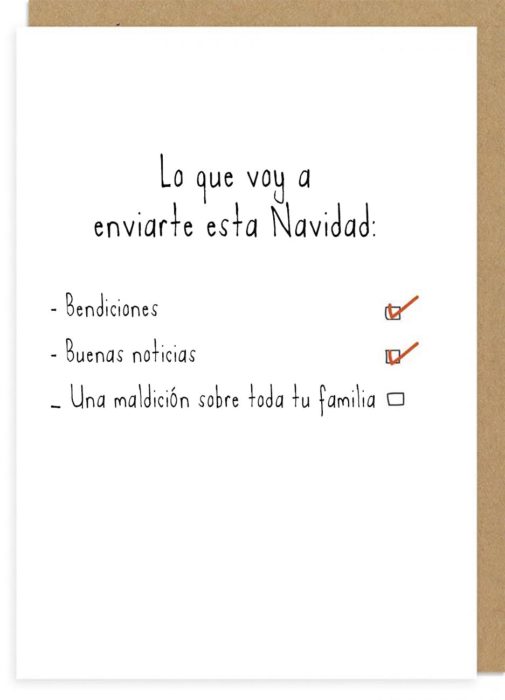 tarjeta de humor negro de deseos para navidad