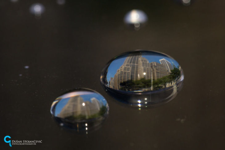 foto de manhatan tomada en gotas de agua