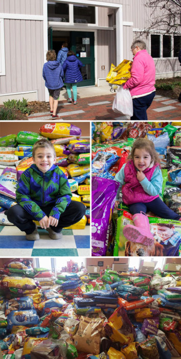 niños con comida de albergue