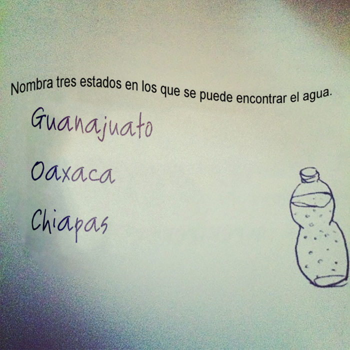 respuesta graciosa a cuestionario sobre estados del agua