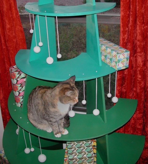 árbol de navidad para gato