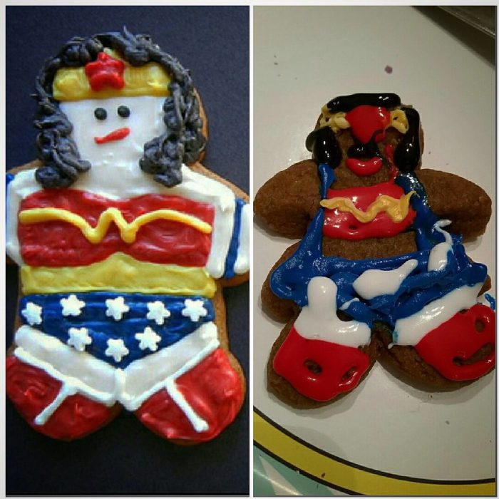 galleta de la mujer maravilla, expectativa versus realidad