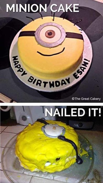 pastel de minion que salió mal