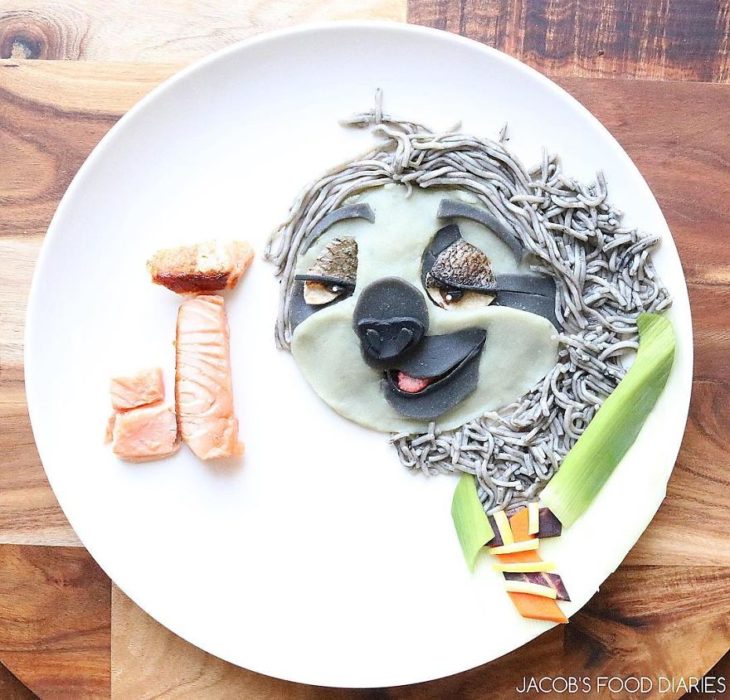 flash de zootopia hecho de comida