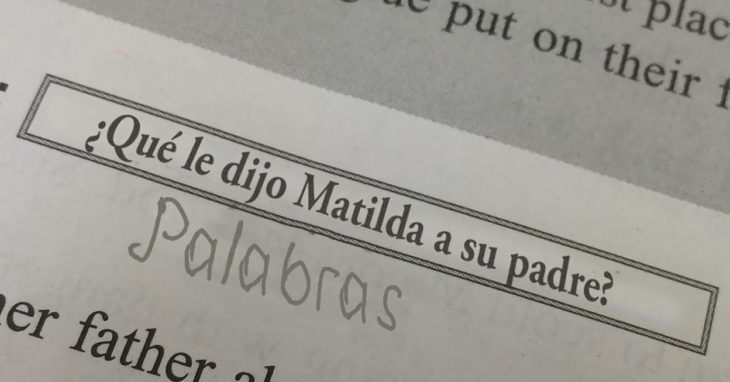 Pregunta de libro ¿qué le dijo matilda a su padre?