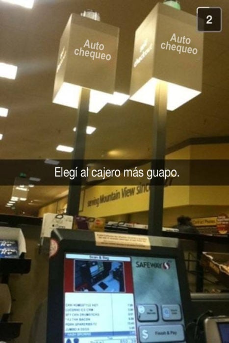 snapchat de cajas de supermercado