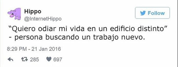 tuit gracioso de persona que busca un nuevo empleo