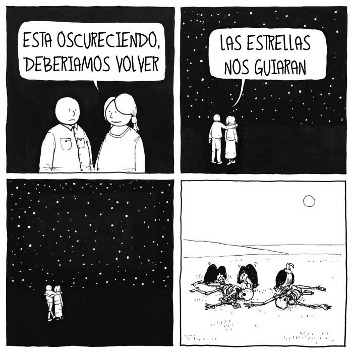 Cómic triste - se está oscureciendo 