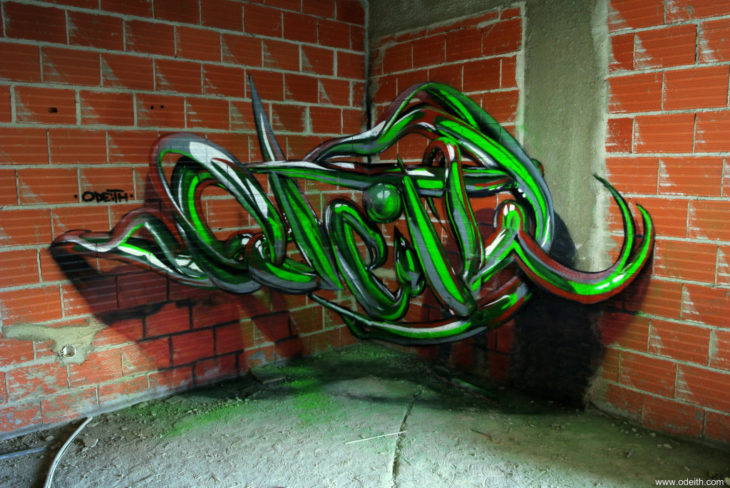 Graffiti color verde 3D