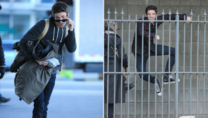 grant gustin reacciona de forma divertida a los paparazzi