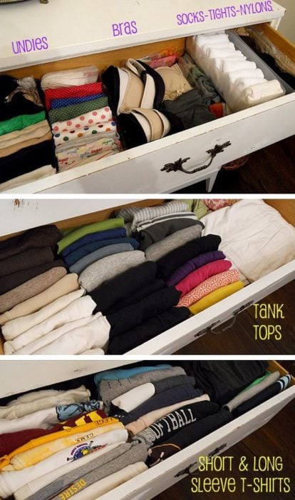 Organizar clóset - guardar ropa