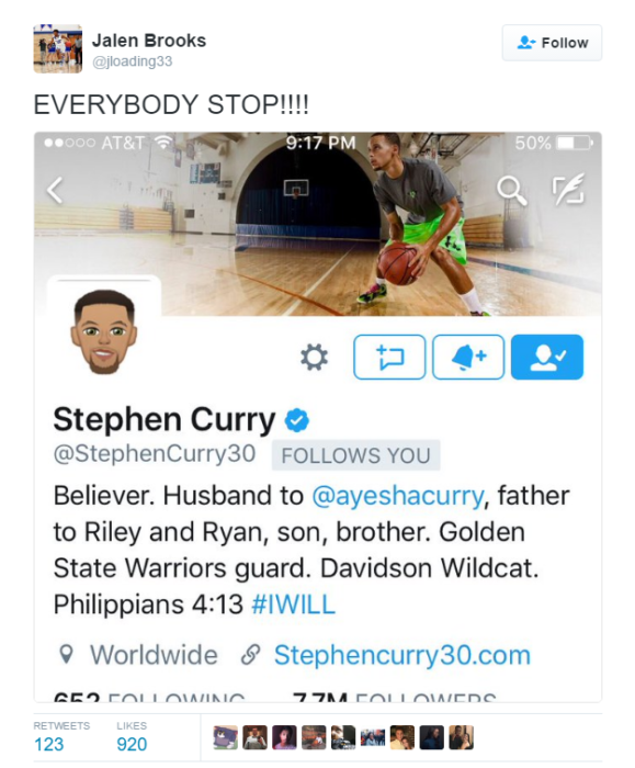 Stephen Curry sigue a Brooks